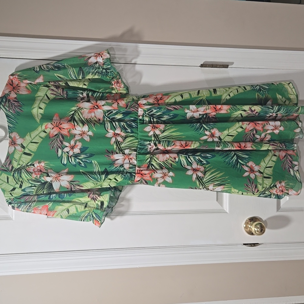 Green Ruffled Wrap Sundress - Picture 4 of 6